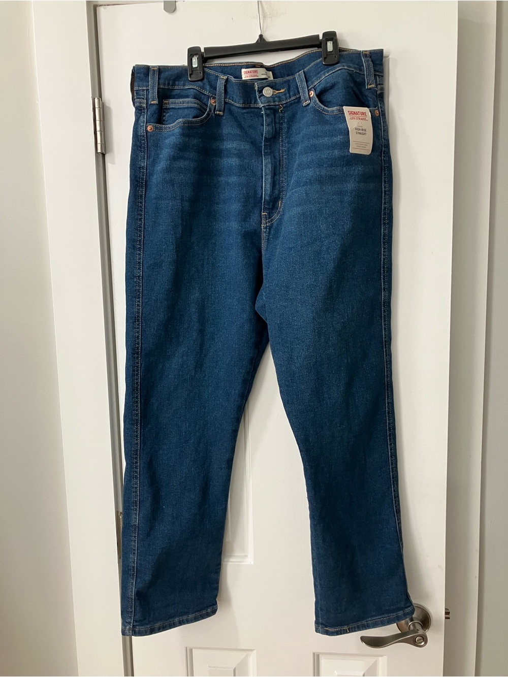 Signature by Levi Strauss Women's Straight Leg Jeans in Deep Blue Denim